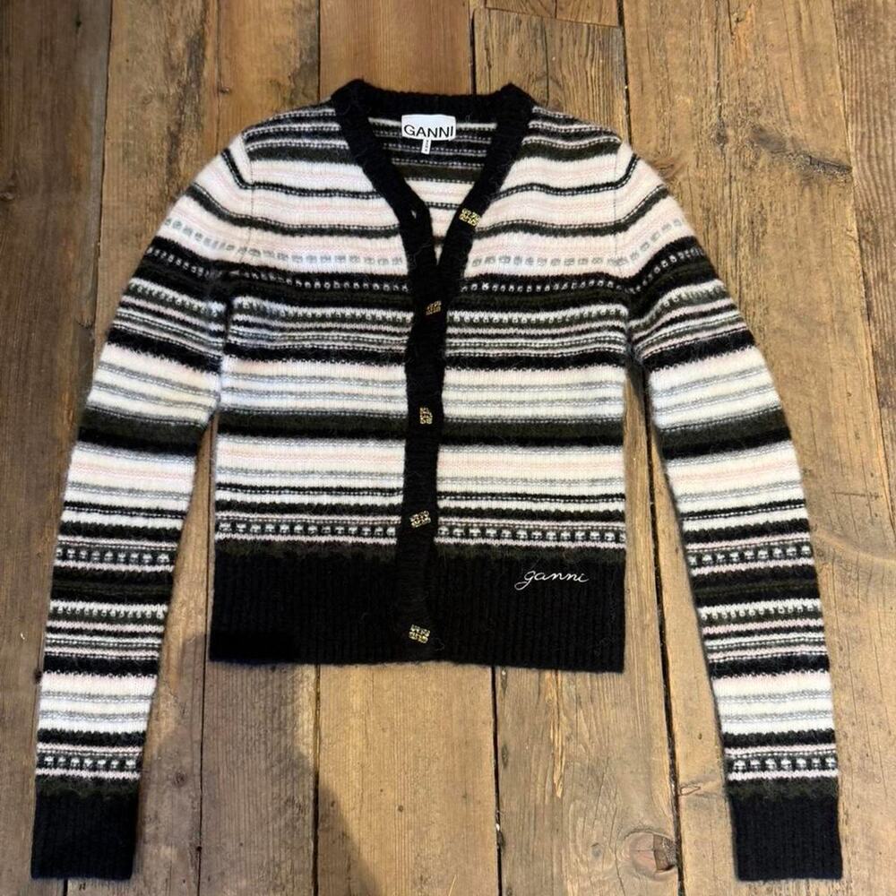 Ganni grey and black multi
